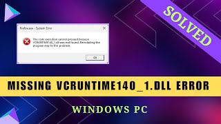 How to Fix Missing VCRUNTIME1401dll Error  Windows 11108187 [upl. by Edlyn]