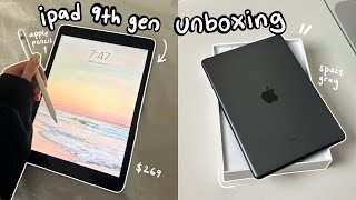 iPad 9th Generation  Apple Pencil Unboxing 📦  best iPad in 2024 [upl. by Tterraj]