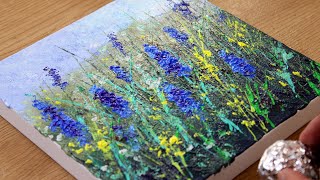 Lavender painting with foil  Acrylic Painting  Acrylic painting techniques 531 [upl. by Behah797]