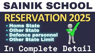 Sainik School RESERVATION  Explained in Detail 💯 [upl. by Imerej]