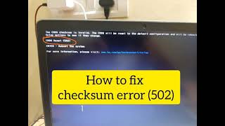 How to fix checksum error number 502 [upl. by Kaylil]