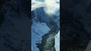 Dettifoss waterfall Iceland Most powerfull waterfall in Europe shorts [upl. by Nylhtiak]