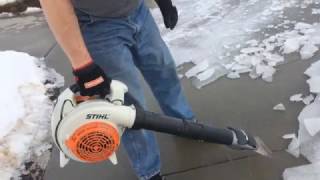 Removing ice with a Stihl SH 86C leaf blower [upl. by Loutitia]