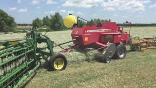 Baling horse hay with the new Massey Ferguson 1840  Second Cutting 17 [upl. by Tressa]