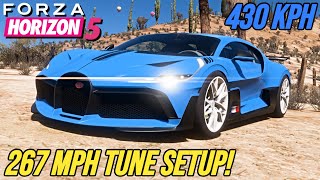 FORZA HORIZON 5  267 MPH Bugatti Divo Tune Setup  FH5 Tuning Setups [upl. by Barbie]