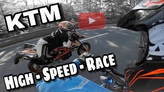 KTM 690 SMCR VS KTM 690 ENDURO R  Acceleration 0300  Illegales Straßenrennen [upl. by Badger]