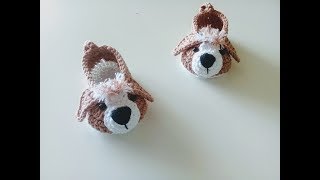 ZAPATITOS DE PERRITO A CROCHET  PASO A PASO  0 A 3 MESES [upl. by Elfstan629]