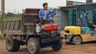 Construction material transport tractor Excavator loading sand onto tractor Dump truck [upl. by Chaunce520]