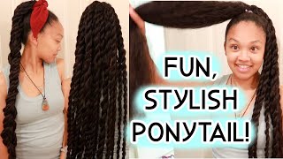 HOW TO Easy Ponytail Twists  Braided Twists  Hair Tutorial [upl. by Sredna479]