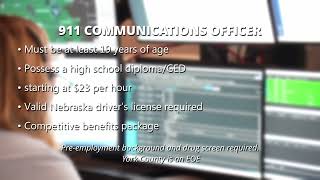 911 Communications Officer  York County NE Employment [upl. by Adamec]