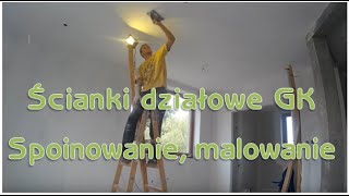 odc 8 ścianki działowe spoinowanie płyt karton gips malowanie [upl. by Jorgan]