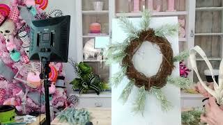 Flocked Rustic Grapevine Design ❄️🌲  Cozy Winter DIY Decor [upl. by Turne]