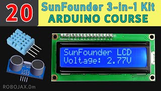 Lesson 20 Using LCD1602 with Arduino display temperature voltage and distance  Robojax [upl. by Noraf]