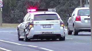 ACT Police units responding to reports of an armed gunman at a school in Canberra 25032014 [upl. by Fanestil518]