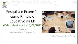 Aula  Pesquisa e extensão na Educação Profissional [upl. by Ten]