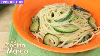 Espaguetis de calabacín  Receta italiana facil de spaghetti con zucchini pasta [upl. by Elenaj760]