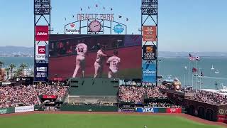 Brett Wisley Doubles in the bottom of the 5th inning Oracle Park 81024 [upl. by Calisa]