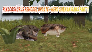 🔥Pinacosaurus Remodel Update  Herd Shenanigans part 1🔥 Dinosaur World Mobile [upl. by Ecyaj]