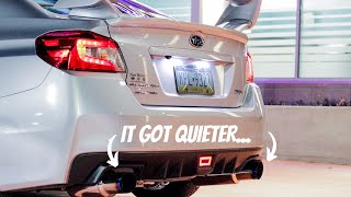 Installing Invidia N1 Dual Catback Exhaust on 2017 Subaru WRX NO TALKING [upl. by Helmer]