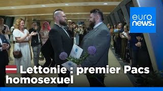 Lettonie  premier Pacs pour un couple homosexuel  euronews 🇫🇷 [upl. by Caddaric]