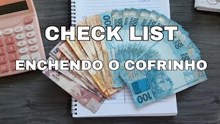 Colocando dinheiro na minha pasta de organização financeira Enchendo o cofrinho [upl. by Andros987]