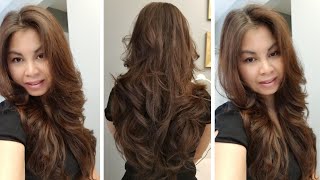 How to cut your own hair at home in long layers  Easy Long Layers Haircut [upl. by Fauman]