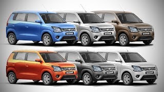 2019 Maruti Suzuki WagonR  All Colours  Images  AUTOBICS [upl. by Atteuqihc]