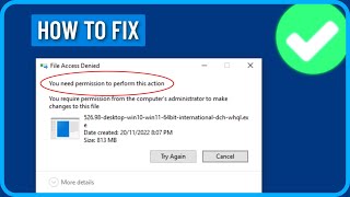 How to Fix You Need Permission to Perform This Action Windows 1011 [upl. by Allmon]