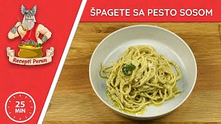 Špagete Pasta sa Gotovim Pesto Sosom  Recepti Perun [upl. by Otilia170]