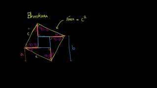 Demonstração de Bhaskara do teorema de Pitágoras [upl. by Neve402]