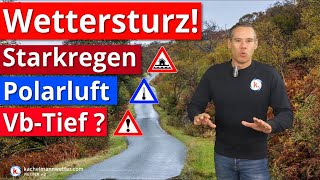 Heftiger Wettersturz mit Starkregen Polarluft Alpenschnee und möglichem VbTief [upl. by Terri]