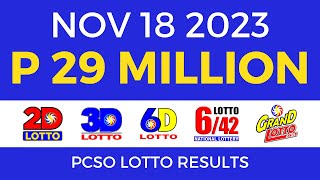 Lotto Result November 18 2023 9pm PCSO [upl. by Minny]