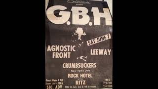 Agnostic Front US Live  The Ritz NYC 7th June 1986 Rare live tape by these NYHC legends [upl. by Mickelson216]