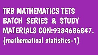 mathematical statistics 1 con9384686847 [upl. by Pradeep]