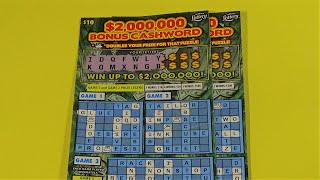 WORDS ON WED 103 TWO 10 2M BONUS CASHWORD Florida Lottery Scratch Tickets [upl. by Akim361]