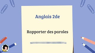 Grammar tuto  Rapporter des paroles [upl. by Adnolat311]