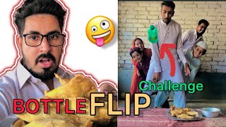 Bottle flip challenge video funnyvideo foodchallenge vlog foodgames [upl. by Mallory]