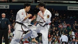 【新極真会】The 5th Karate World Cup MEN LIGHT WEIGHT Semifinal 1 Morikawa vs Maeda [upl. by Anihpesoj216]