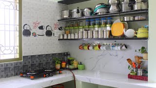 🏠புது வீட்டின் சமையலறைIndian Kitchen Tour🍀💁Kitchen organization IdeasKitchen tour in tamil [upl. by Nassah]