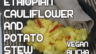 አማርኛ Ethiopian Cauliflower amp Potato Recipe  Vegan Dinich Abeba Gomen  Amharic [upl. by Handy]