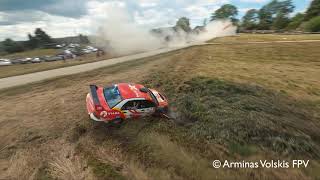 Giedrius Notkus crash at Samsonas Rally Rokiškis 2020  FPV DRONE VIEW [upl. by Caresse37]