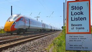 Footpath over High Speed Mainline at Langford Road Footpath Level Crossing Bedfordshire [upl. by Ikila475]