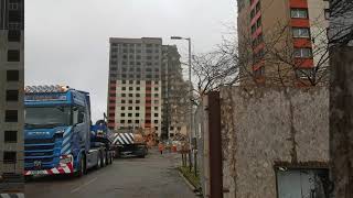 Yoker High Rise Flats Demolition Progress Part 1 [upl. by Atikihs]