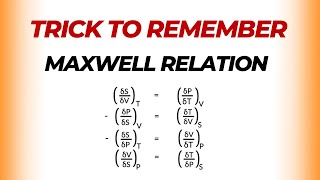 Trick to Remember Maxwell Relationship  Thermodynamics Trick [upl. by Anirazc]