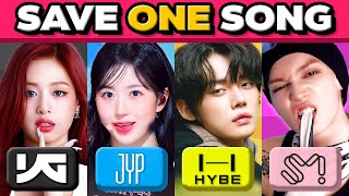 YG vs JYP vs HYBE vs SM 🔥 SAVE ONE SONG 🎶 Kpop Quiz 2024  KMusic Quiz 4 [upl. by Ennahteb]