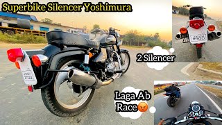 Installed Hayabusa Exhaust In My Bullet 350 15 lakh ka silencer 😱 [upl. by Fremont]