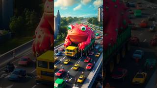 ✅👍♥️🐱 Evolution of Cat  Cute giant frog in traffic jam cat cutecat aicat shorts [upl. by Caressa292]