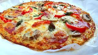 Pizza cu blat de conopida  Cauliflower Pizza Crust Recipe  Healthy Pizza Recipe [upl. by Lleral196]