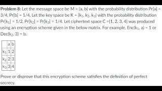 Analysis of Perfect Secrecy [upl. by Inahet]