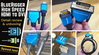 BlueRigger High Speed HDMI to DVI Adapter Cable resolution and speed test detail review [upl. by Forster4]